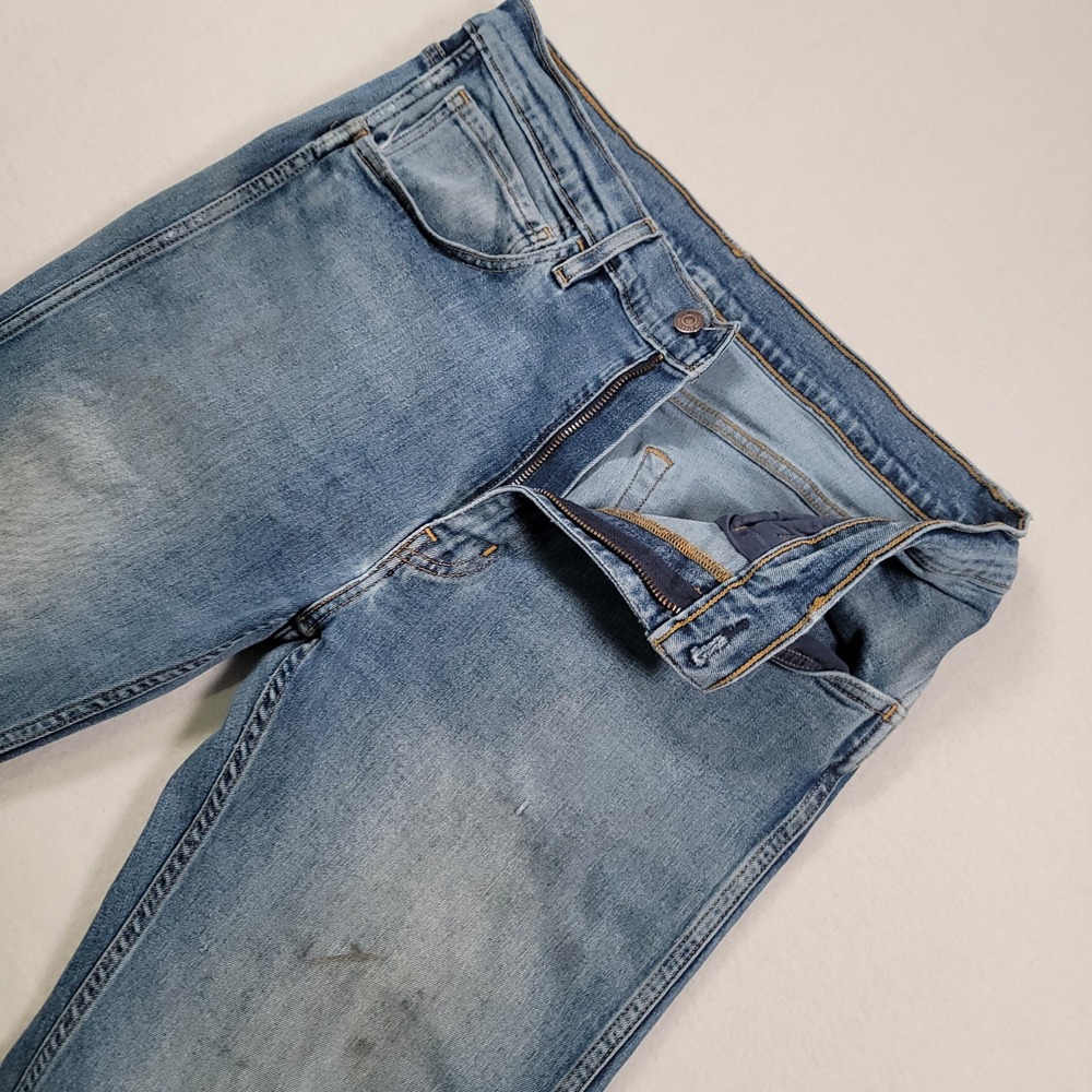 Levis Workwear Fit Jeans Mens 34x36 Blue Light Wash Straight Leg Stretch Denim